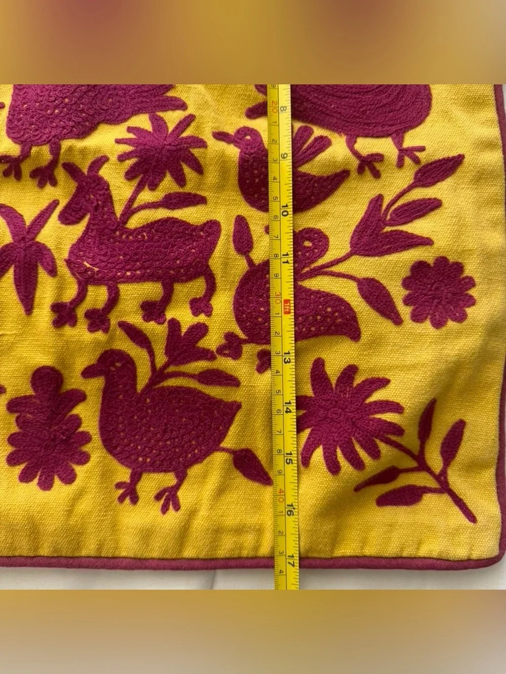 Handmade Mexican Otomi Indigenous Embroidered Pillow Case Cover Maximalist Art